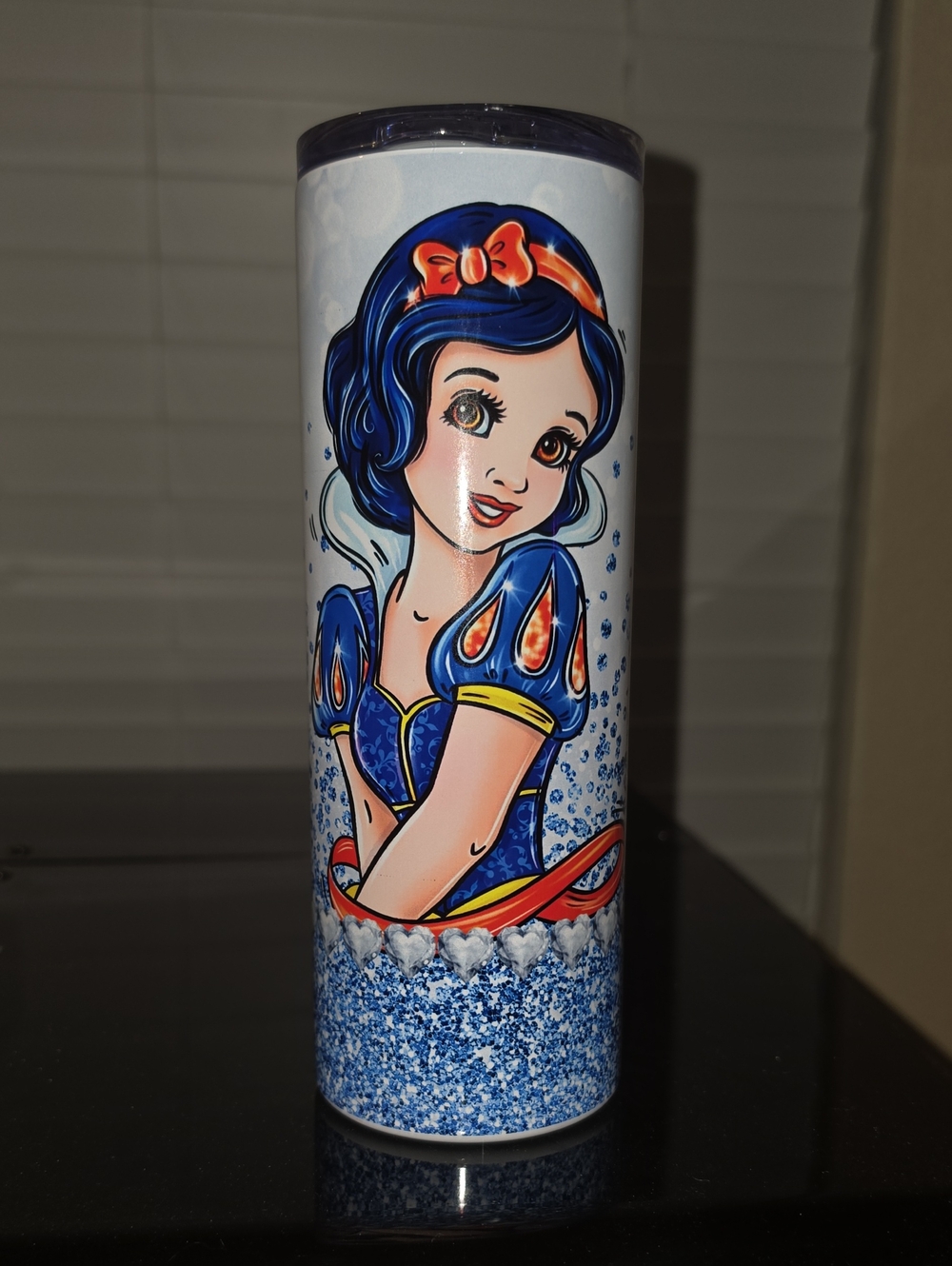 20oz Stainless Steel Snow White Cartoon Tumbler - Blue, Red, Yellow